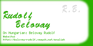 rudolf belovay business card